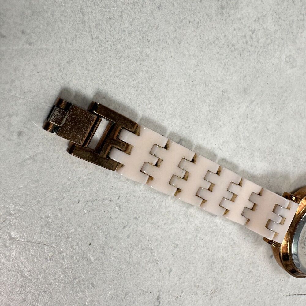 Anne Klein Watch Women 32mm Faceted Crystal MOP Dial Light Pink Band New Battery - Picture 9 of 11